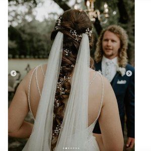 Boho Draped Wedding Veil